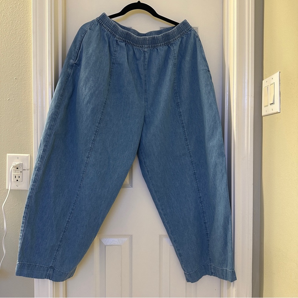 Beyond Nine Mabel Light Wash Denim Chambray Pants